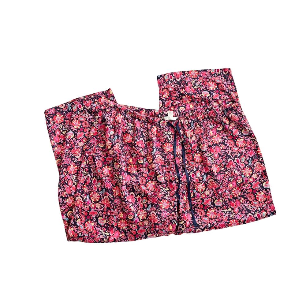 Cacique Plus High Rise Wide Leg Hot Pink Floral Satin Print Pajama Pants 26/28 - Picture 9 of 9